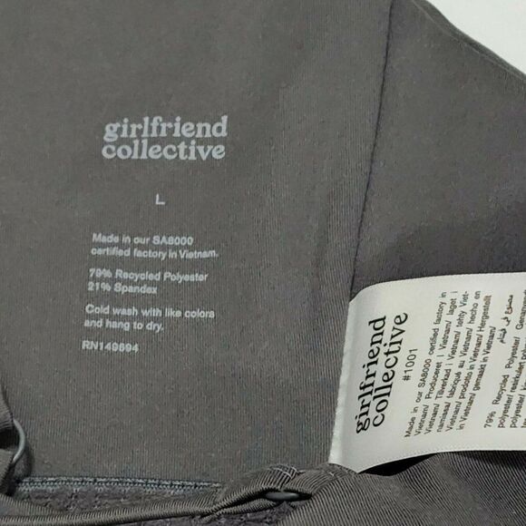 GIRLFRIEND COLLECTIVE Topanga Low Impact Longline Sports Bra Shadow Gray XS,S,L - Picture 12 of 12